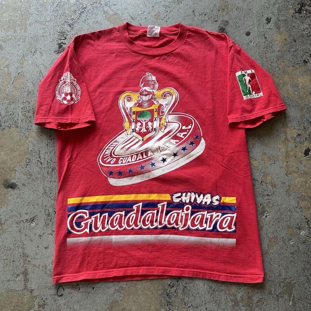 Vintage 90s Chivas De La Guadalajara All Over Print AOP T-Shirt XL Soccer Futbol